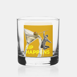 Vaso De Whiskey Fun "Sip Happens" cocktail glass