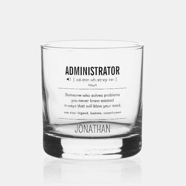Vaso De Whiskey Funcionalidad personalizada de administrador (Anverso)