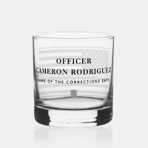 Vaso De Whiskey Funcionario correccional personalizado línea delga