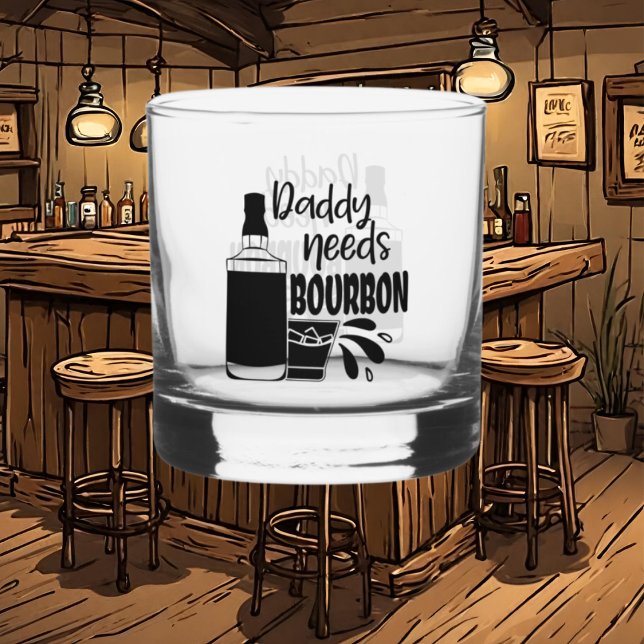 Vaso De Whiskey Funny Daddy necesita arte de palabra bourbon (Subido por el creador)