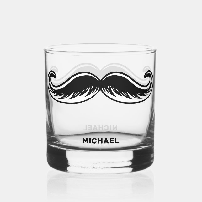 Vaso De Whiskey Funny Mustache (Anverso)