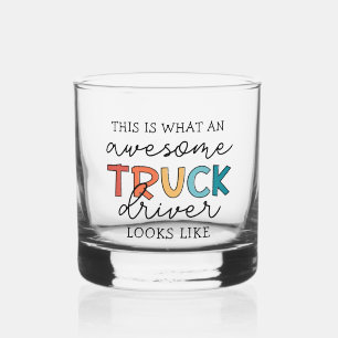 Vaso De Whiskey Funny Truck Driver   Impresionante camionero de re