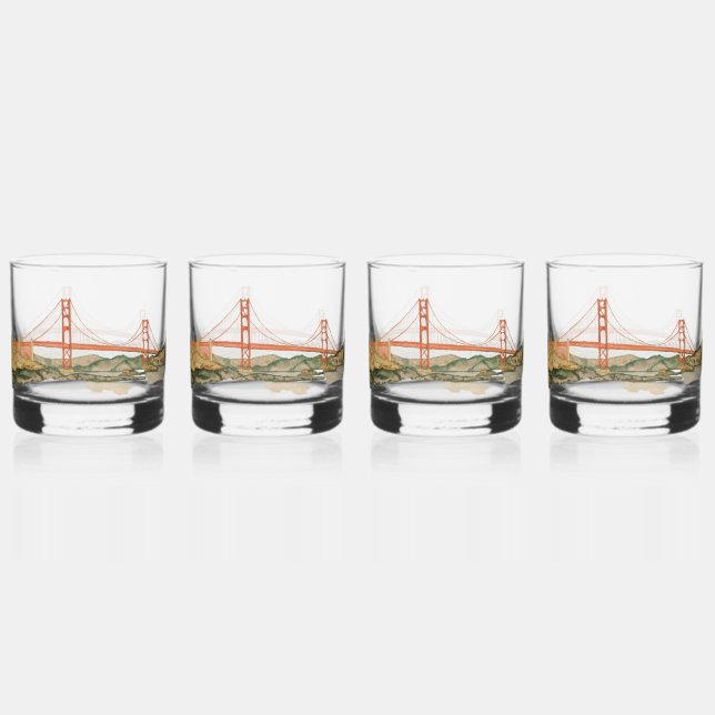 Vaso De Whiskey Gafas elegantes de San Francisco (Anverso)
