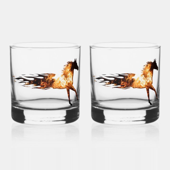 Vaso De Whiskey Gafas Whiskey de caballo de bomberos (Anverso)