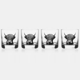 Vaso De Whiskey Gafas Whiskey de vaca de Escocia Highland