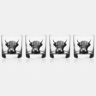 Vaso De Whiskey Gafas Whiskey de vaca de Escocia Highland