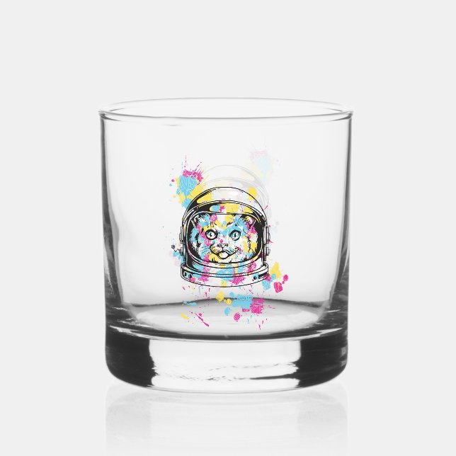 Vaso De Whiskey Gato Astronauta (Anverso)