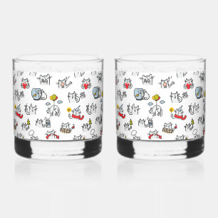 Vaso De Whiskey Gatos divertidos, leche y magia.