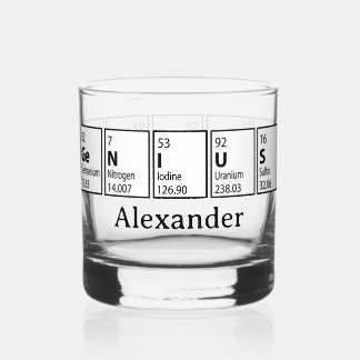 Vaso De Whiskey Genius Periodic Table Graduation Gift