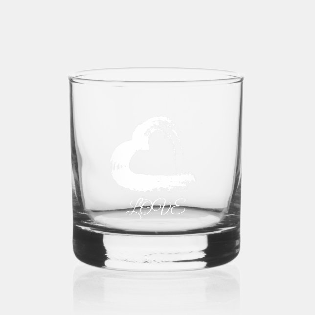 Vaso De Whiskey Glass Drinkware Moon Heart (Anverso)