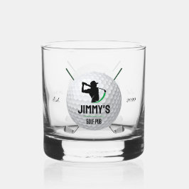 Vaso De Whiskey Golf Golf Golf Golfer Ball Clubs Rocks Drinkware