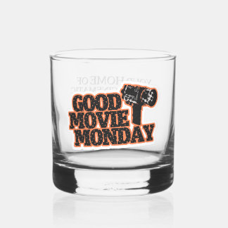 Vaso De Whiskey Good Movie Monday Whiskey Glass with Slogan
