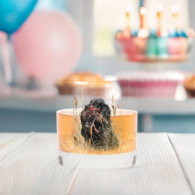 Vaso De Whiskey Gordon Setter, caza de patos (Insitu (Baby Shower))