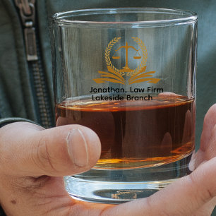 Vaso De Whiskey Grabado personalizado oficina de bufete de abogado