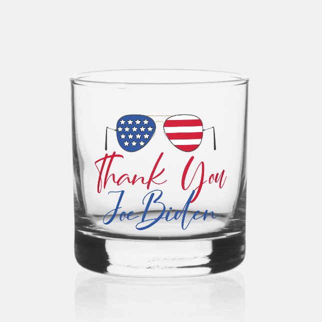 Vaso De Whiskey Gracias Joe Biden Conmemorativo (Anverso)