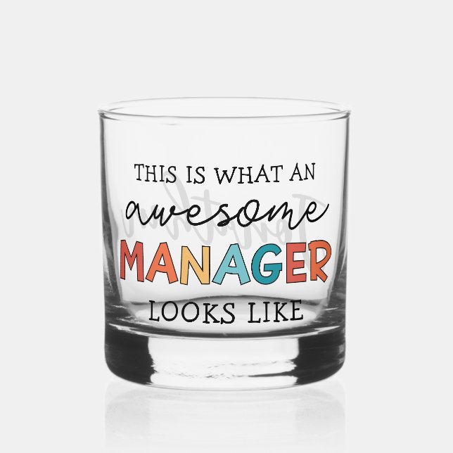 Vaso De Whiskey Gracioso Gestor Retro Awesome Personalizado (Anverso)