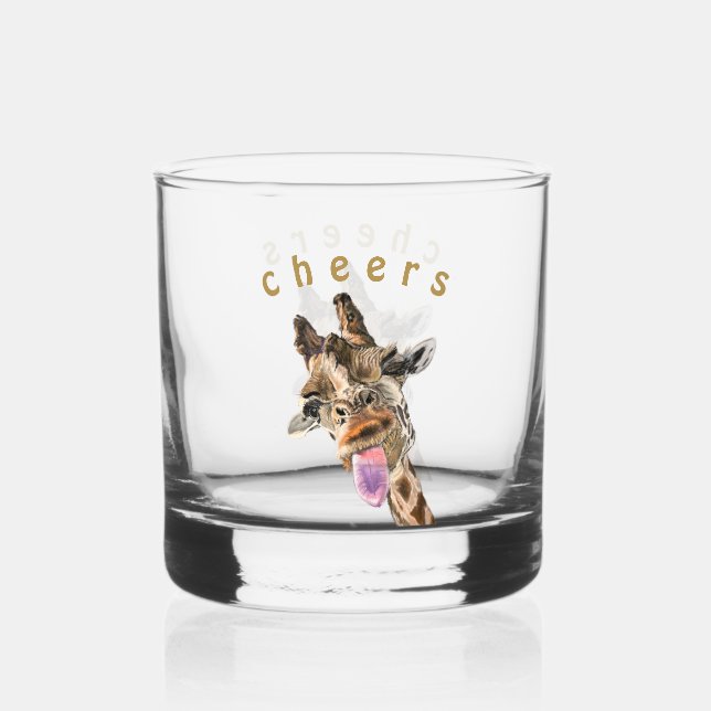 Vaso De Whiskey Gracioso y juguetón júbilo Personalizado Textos (Anverso)