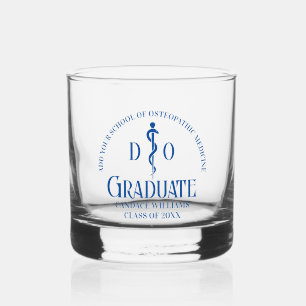 Vaso De Whiskey Graduación de la Escuela Médica Osteopática Azul