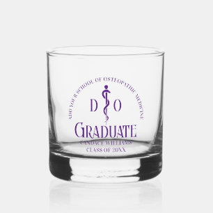 Vaso De Whiskey Graduación de la Escuela Médica Osteopática Púrpur