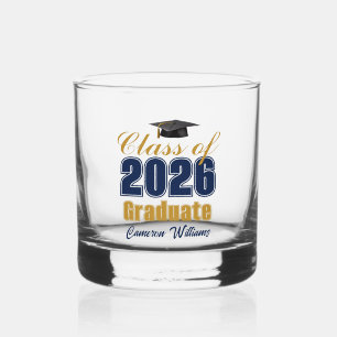 Vaso De Whiskey Graduación de la promoción de 2026 en azul marino
