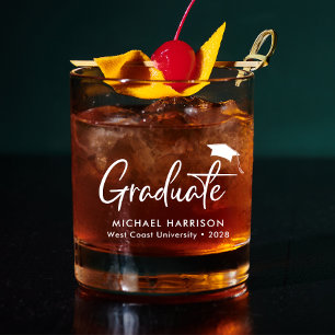 Vaso De Whiskey Graduación moderna personalizada