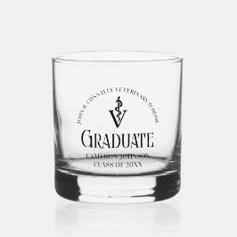 Vaso De Whiskey Graduación personalizada de la Escuela Veterinaria