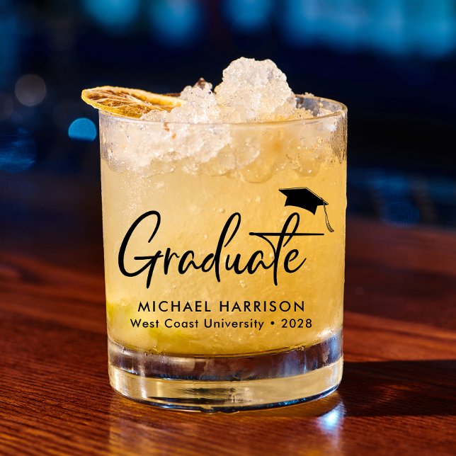 Vaso De Whiskey Graduación personalizada moderna (Subido por el creador)