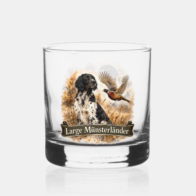 Vaso De Whiskey Gran Münsterländer con faisán (Anverso)