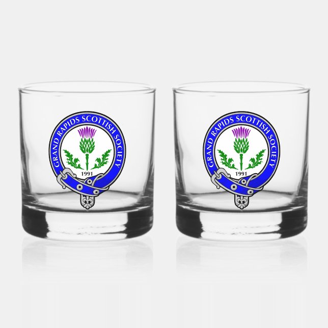 Vaso De Whiskey Grand Rapids Sociedad Escocesa Whisky Glasses (Anverso)