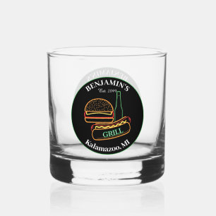 Vaso De Whiskey Grill Backyard con cóctel de bebidas de hamburgues
