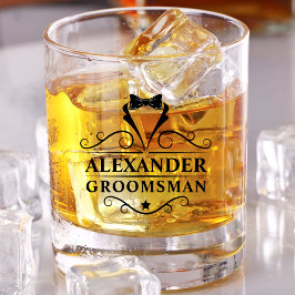 Vaso De Whiskey Groomsman Black Tie Shot