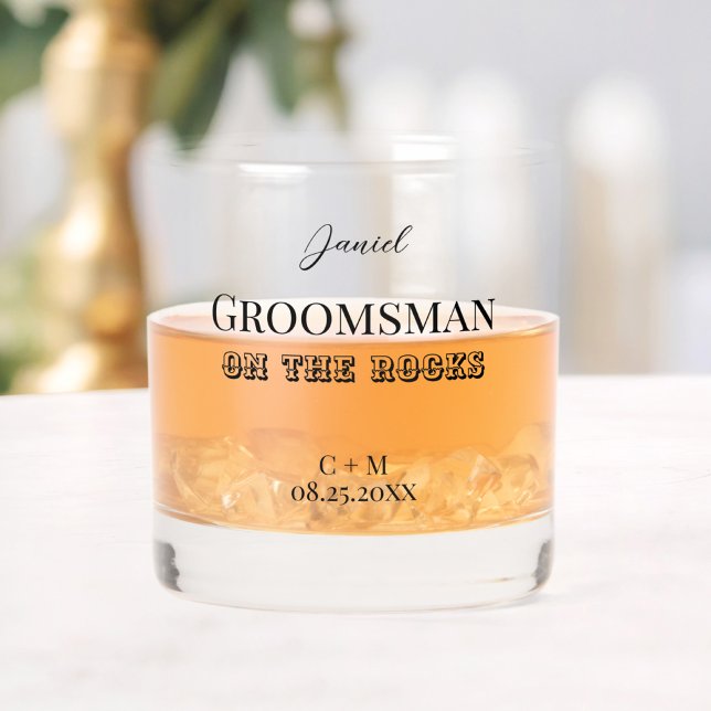 Vaso De Whiskey Groomsman sobre la propuesta de rocas (Subido por el creador)