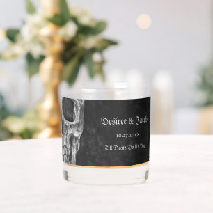 Vaso De Whiskey Grunge Blanco Y Negro De Guay De Media Calavera Gó