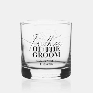 Vaso De Whiskey Guión del Padre del Novio Boda Clásica