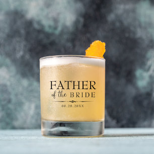 Vaso De Whiskey Guión Mínimo De Matrimonio Personalizado Padre De 
