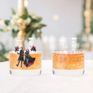 Vaso De Whiskey Hasta la muerte nos hacen Fiesta novia gótica y gr