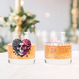 Vaso De Whiskey Hasta la muerte nos hacen los Fiestas cráneos Rosa