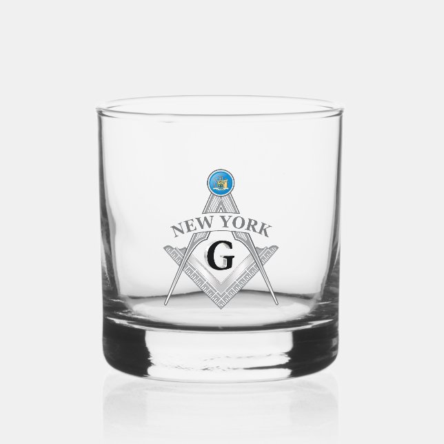Vaso De Whiskey Hogar de masonería del estado de Nueva York (Anverso)