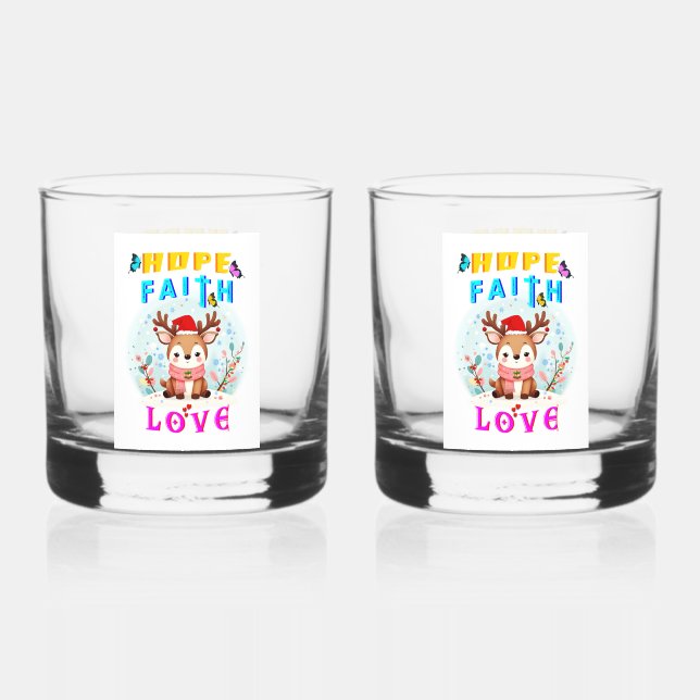 Vaso De Whiskey Hope Faith Love (Anverso)