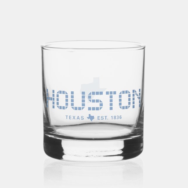 Vaso De Whiskey Houston Tile, Blue Tile, Houston Texas (Anverso)