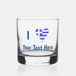 Vaso De Whiskey I (Bandera Griega Corazón Funky) Su Texto