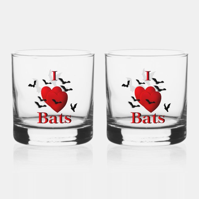 Vaso De Whiskey I Heart Bats (Anverso)
