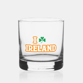 Vaso De Whiskey "I [SHAMROCK] IRLANDA" Vidrio Roca