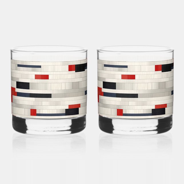 Vaso De Whiskey Impresión con estilo de ladrillo (Anverso)