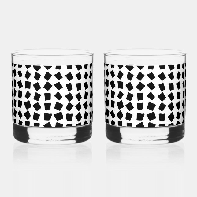 Vaso De Whiskey Impresión de estilo cobblestone negro (Anverso)