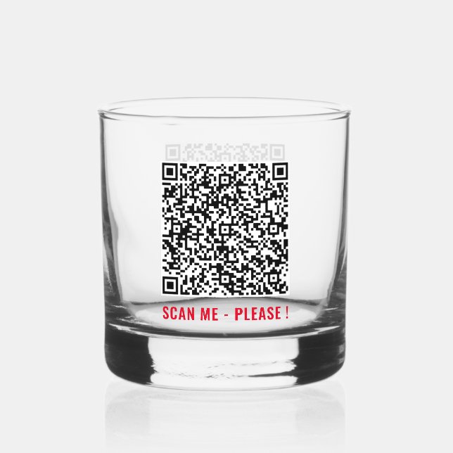 Vaso De Whiskey Información de exploración de código QR personaliz (Anverso)