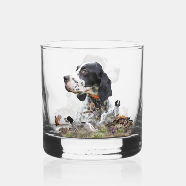 Vaso De Whiskey Inglés Setter , Caza (Anverso)