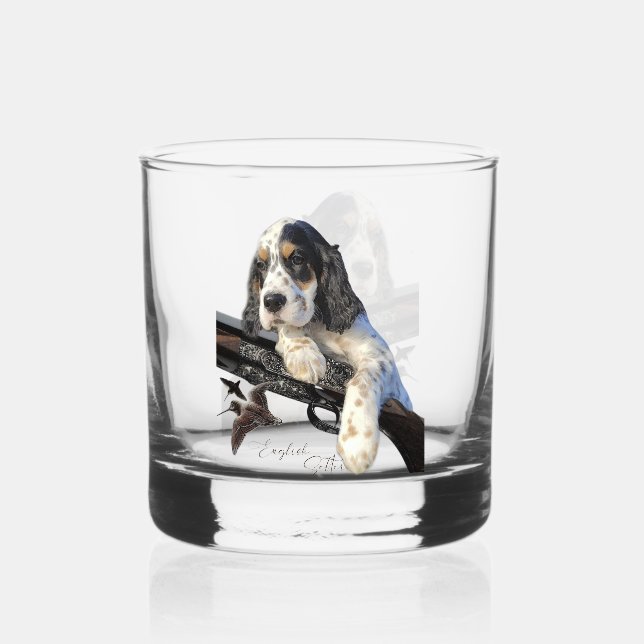 Vaso De Whiskey Inglés Setter , Caza (Anverso)