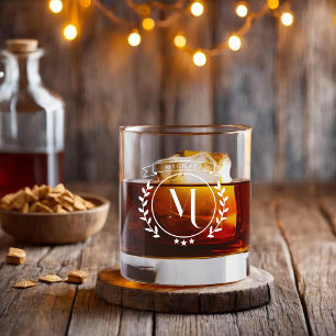 Vaso De Whiskey Inicial de Monograma con Clase