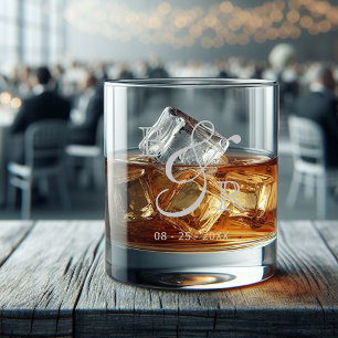 Vaso De Whiskey Iniciales de denominaciones de parejas de nombres 